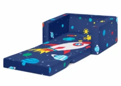 Delta Children Spaceship Cozee Flip Out Chair - 2-in-1 Convertible Chair To Lounger For Kids Kids’ Chairs