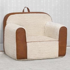 Delta Children Cozee Sherpa And Faux Leather Chair For Kids Kids’ Chairs