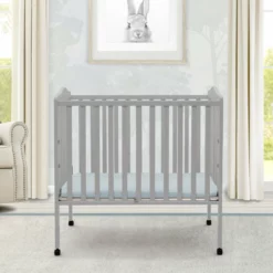 Delta Children Baby Cribs Folding Portable Mini Baby Crib With 1.5-inch Mattress