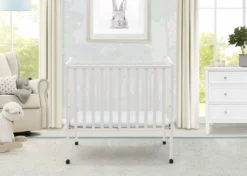 Delta Children Baby Cribs Folding Portable Mini Baby Crib With 1.5-inch Mattress