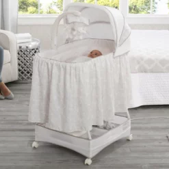 Delta Children Sales 33 Bassinets Simmons Kids® Silent Auto Gliding Deluxe Bassinet