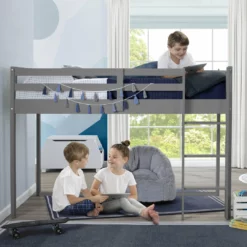 Delta Children Twin Loft Bed With Guardrail And Ladder Twin Beds & Headboards