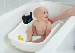 Delta Children Tubs & Bathers Disney Mickey Mouse My First Bubble Bath – 3-in-1 Newborn To Toddler Bathtub With Sling And Bubble Blower
