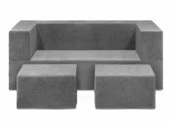 Delta Children Convertible Sofa And Play Set For Kids And Toddlers Modular Foam Couch And Flip Out Lounger With 2 Ottomans Kids’ Chairs