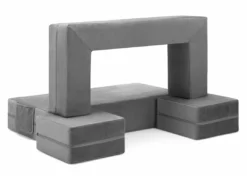 Delta Children Convertible Sofa And Play Set For Kids And Toddlers Modular Foam Couch And Flip Out Lounger With 2 Ottomans Kids’ Chairs