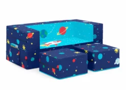 Delta Children Convertible Sofa And Play Set For Kids And Toddlers – Modular Foam Couch And Flip Out Lounger With 2 Ottomans