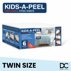 Delta Children Kids-A-Peel Disposable Fitted Sheets, 6-Pack, Waterproof, Breathable Soft Bed Pads That Protect Your Mattress Sheets & Mattress Covers