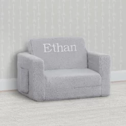 Delta Children Personalized Cozee Flip-Out Sherpa 2-in-1 Convertible Chair To Lounger For Kids What's New