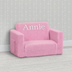 Delta Children Personalized Cozee Flip-Out Sherpa 2-in-1 Convertible Chair To Lounger For Kids What's New