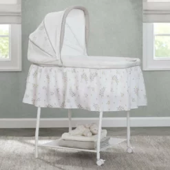 Little Folks By Delta Children Silent Auto Gliding Bassinet Bassinets