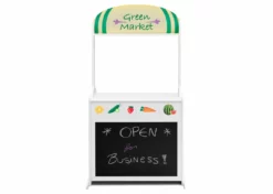Delta Children What's New Reversible 4-in-1 Pretend Play Center With Chalkboard & Storage