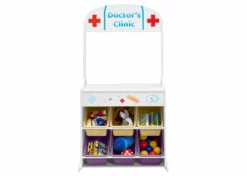 Delta Children What's New Reversible 4-in-1 Pretend Play Center With Chalkboard & Storage