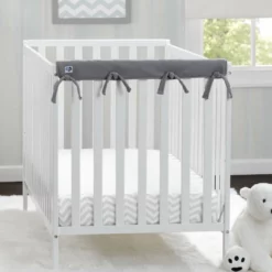 Delta Children Waterproof Fleece Crib Rail Covers/Protectors For Short Side Rails, 2 Pack Baby Cribs