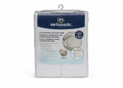 SertaPedic Crib Mattress Liner Pads (Pack Of 2)| Extra Protection For Baby’s Crib With Nanotex Technology| 100% Waterproof (White) Sheets & Mattress Covers