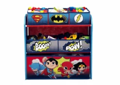 Delta Children Storage Super Friends (Batman | Robin | Superman | Wonder Woman | The Flash) Multi-Bin Toy Organizer