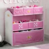 Delta Children Storage Princess Crown Multi-Bin Toy Organizer, White/Pink