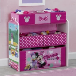 Delta Children Storage Minnie Mouse Design And Store 6 Bin Toy Organizer