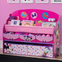 Delta Children Minnie Mouse Deluxe Book & Toy Organizer Storage
