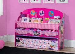 Delta Children Minnie Mouse Deluxe Book & Toy Organizer Storage