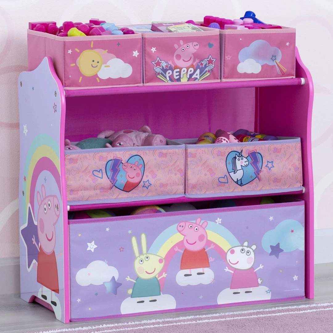 Delta Children Peppa Pig 6 Bin Design And Store Toy Organizer