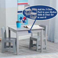 Delta Children Table & Chair Sets MySize Wood Kids Chairs For Playroom (Pack Of 2)