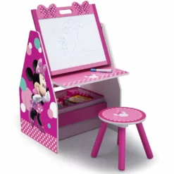 Delta Children Minnie Mouse Deluxe Kids Art Table - Easel, Desk, Stool, Toy Organizer 14 Delta Children Minnie Mouse Deluxe Kids Art Table - Easel, Desk, Stool, Toy Organizer