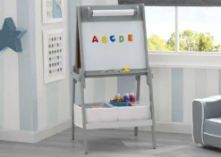 Delta Children Chelsea Double-Sided Storage Easel With Paper Roll And Magnets | Dry Erase Surface & Chalkboard Surface Gifts