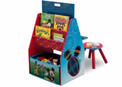 Delta Children Mickey Mouse Activity Center - Easel Desk With Stool & Toy Organizer Easels