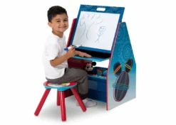 Delta Children Mickey Mouse Activity Center - Easel Desk With Stool & Toy Organizer Easels