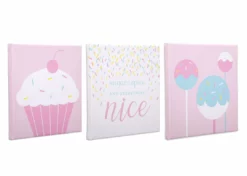 Delta Children Cake Pops 3-Piece Canvas Wall Art Set For Girls