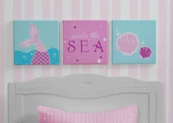 Delta Children Décor & Accessories Seashell 3-Piece Canvas Wall Art Set For Girls