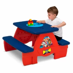 Delta Children What's New PAW Patrol 4 Seat Activity Picnic Table With LEGO Compatible Tabletop