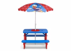 Delta Children Mickey Mouse 4 Seat Activity Picnic Table With Umbrella And LEGO Compatible Tabletop