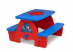 Delta Children Mickey Mouse 4 Seat Activity Picnic Table With LEGO Compatible Tabletop Outdoor
