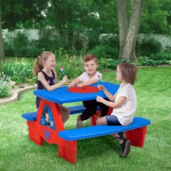 Delta Children Mickey Mouse 4 Seat Activity Picnic Table With LEGO Compatible Tabletop Outdoor