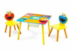 Delta Children Sesame Street Puzzle Table & Chair Set With Storage Table & Chair Sets