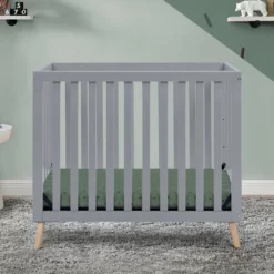 Delta Children Baby Cribs Essex Convertible Mini Baby Crib With 2.75-Inch Mattress