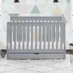 Delta Children Baby Cribs Mercer 6-in-1 Convertible Crib With Storage Trundle