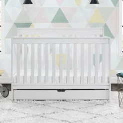 Delta Children Baby Cribs Mercer 6-in-1 Convertible Crib With Storage Trundle