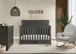 Simmons Kids Caden 6-in-1 Convertible Crib With Trundle Drawer Baby Cribs