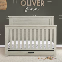 Simmons Kids Caden 6-in-1 Convertible Crib With Trundle Drawer Baby Cribs