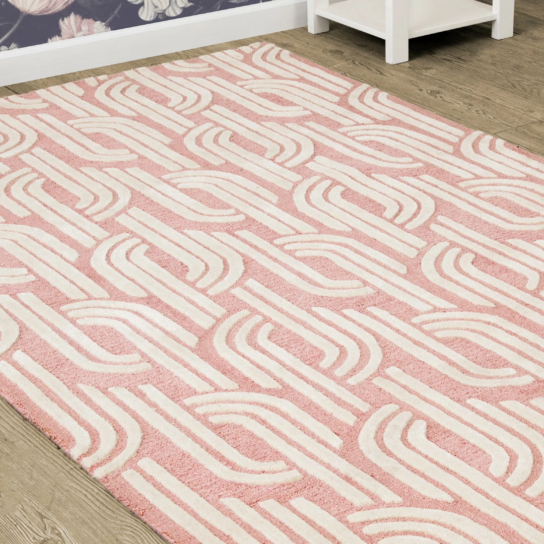 Delta Children What's New Rose Links Hand-Tufted Wool Blend Area Rug 5x8 7 Delta Children What's New Rose Links Hand-Tufted Wool Blend Area Rug 5x8