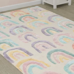 Delta Children Over The Rainbow Hand-Tufted Wool Blend Area Rug 5x8 Rugs 11 Delta Children Over The Rainbow Hand-Tufted Wool Blend Area Rug 5x8 Rugs