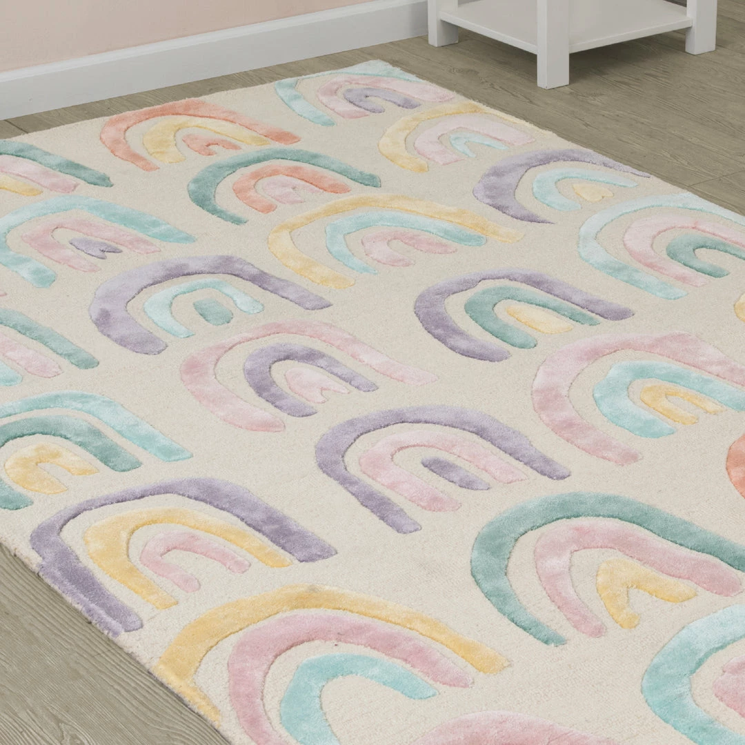 Delta Children Over The Rainbow Hand-Tufted Wool Blend Area Rug 5x8 Rugs 7 Delta Children Over The Rainbow Hand-Tufted Wool Blend Area Rug 5x8 Rugs