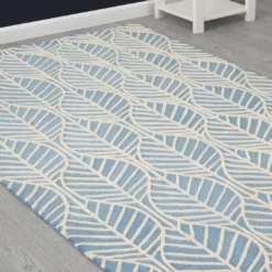 Delta Children Blue Palm Hand-Tufted 100% Wool Area Rug 5x8 What's New 11 Delta Children Blue Palm Hand-Tufted 100% Wool Area Rug 5x8 What's New