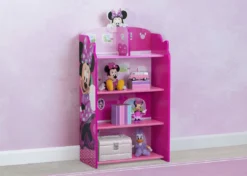 Delta Children Minnie Mouse Wooden Playhouse 4-Shelf Bookcase For Kids