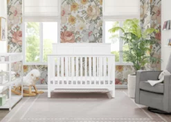 Delta Children Baby Cribs Sweet Beginnings Hart Flat Top 6-in-1 Convertible Crib