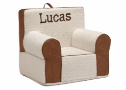 Delta Children Personalized Deluxe Cozee Sherpa And Faux Leather Chair For Kids Personalization