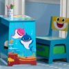 Delta Children Baby Shark Wood Art Desk And Chair Set With Dry Erase Top And Reusable Stickers Activity Desks