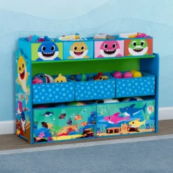 Delta Children Storage Baby Shark Deluxe 9 Bin Design And Store Toy Organizer